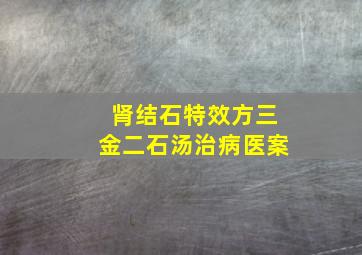 肾结石特效方三金二石汤治病医案