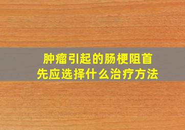 肿瘤引起的肠梗阻首先应选择什么治疗方法