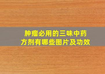 肿瘤必用的三味中药方剂有哪些图片及功效