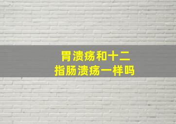 胃溃疡和十二指肠溃疡一样吗