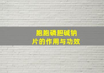 胞胞磷胆碱钠片的作用与功效