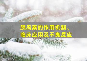 胰岛素的作用机制、临床应用及不良反应