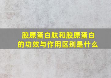 胶原蛋白肽和胶原蛋白的功效与作用区别是什么