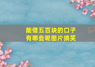 能借五百块的口子有哪些呢图片搞笑