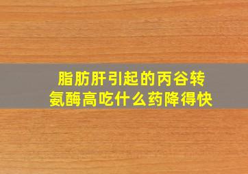 脂肪肝引起的丙谷转氨酶高吃什么药降得快