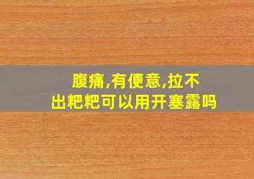 腹痛,有便意,拉不出粑粑可以用开塞露吗