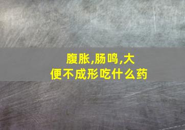 腹胀,肠鸣,大便不成形吃什么药