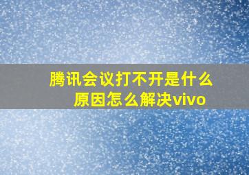 腾讯会议打不开是什么原因怎么解决vivo