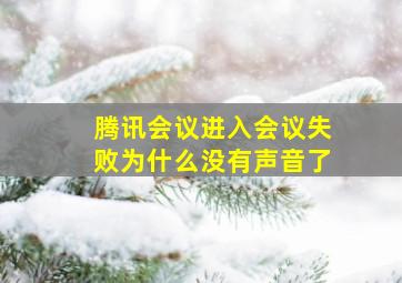 腾讯会议进入会议失败为什么没有声音了