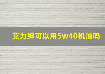 艾力绅可以用5w40机油吗