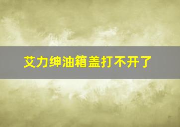 艾力绅油箱盖打不开了