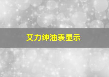 艾力绅油表显示