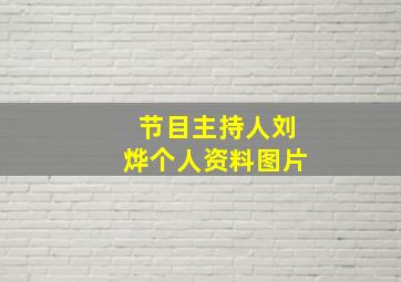 节目主持人刘烨个人资料图片