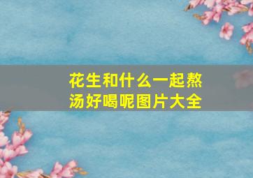 花生和什么一起熬汤好喝呢图片大全