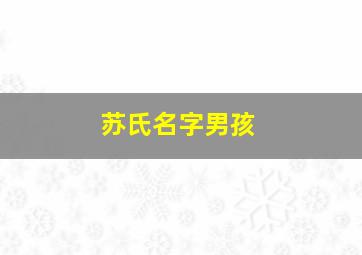 苏氏名字男孩