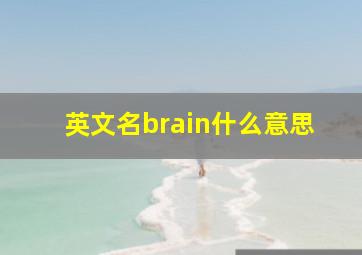 英文名brain什么意思