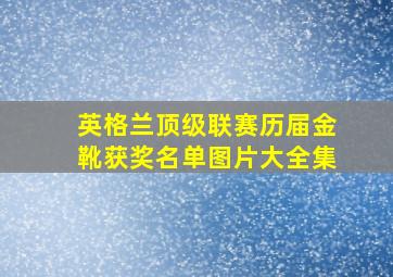 英格兰顶级联赛历届金靴获奖名单图片大全集