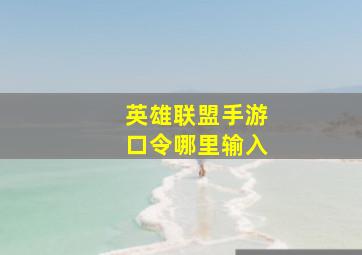 英雄联盟手游口令哪里输入