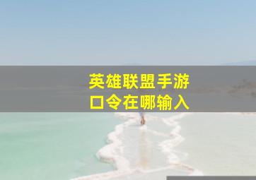 英雄联盟手游口令在哪输入