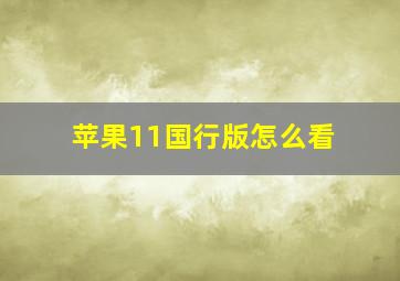 苹果11国行版怎么看