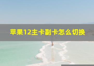 苹果12主卡副卡怎么切换