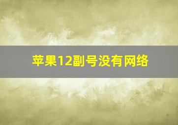 苹果12副号没有网络