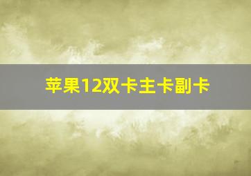 苹果12双卡主卡副卡