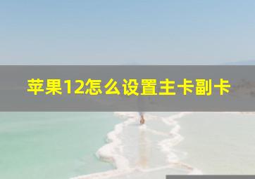 苹果12怎么设置主卡副卡