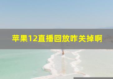 苹果12直播回放咋关掉啊