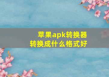 苹果apk转换器转换成什么格式好