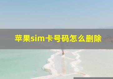 苹果sim卡号码怎么删除