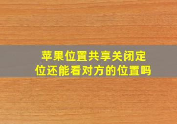 苹果位置共享关闭定位还能看对方的位置吗