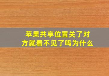 苹果共享位置关了对方就看不见了吗为什么