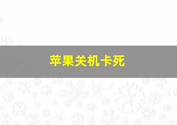 苹果关机卡死