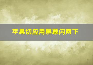 苹果切应用屏幕闪两下