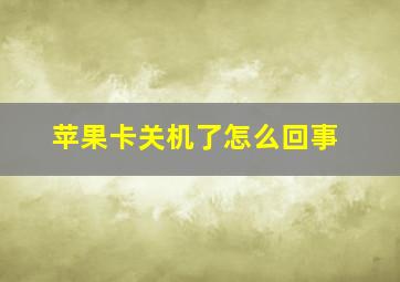 苹果卡关机了怎么回事