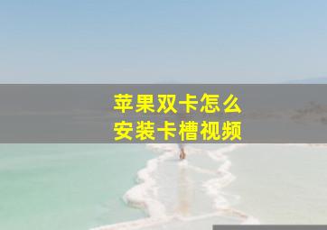 苹果双卡怎么安装卡槽视频