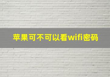 苹果可不可以看wifi密码