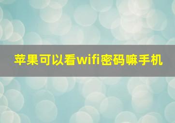 苹果可以看wifi密码嘛手机