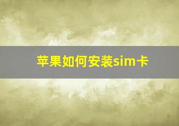 苹果如何安装sim卡