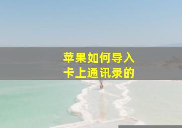 苹果如何导入卡上通讯录的