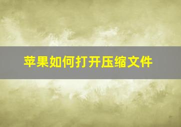 苹果如何打开压缩文件