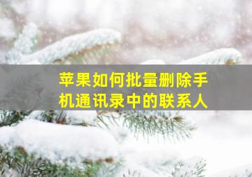 苹果如何批量删除手机通讯录中的联系人