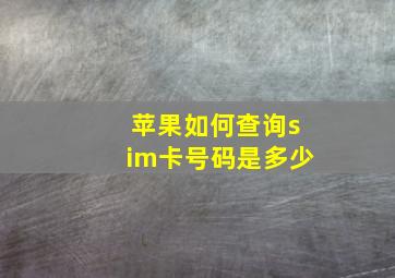 苹果如何查询sim卡号码是多少