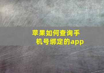 苹果如何查询手机号绑定的app