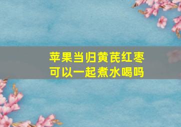 苹果当归黄芪红枣可以一起煮水喝吗