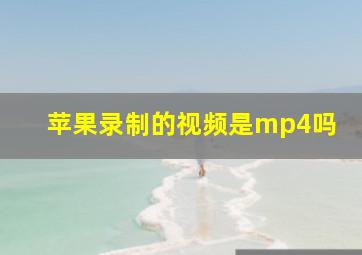 苹果录制的视频是mp4吗