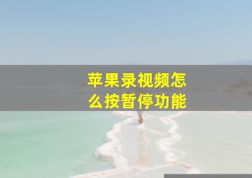 苹果录视频怎么按暂停功能