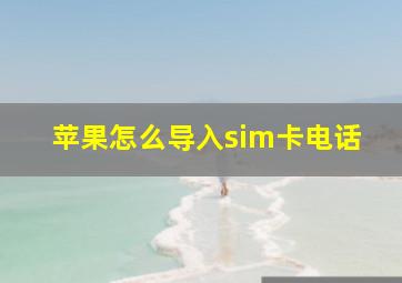 苹果怎么导入sim卡电话