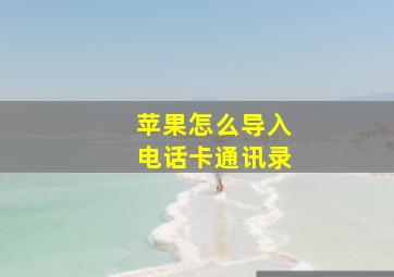 苹果怎么导入电话卡通讯录